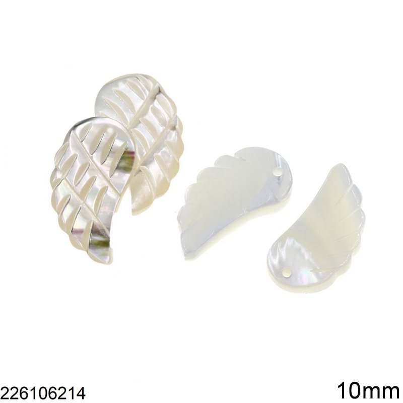 Mop-shell Pendant Feather 10mm