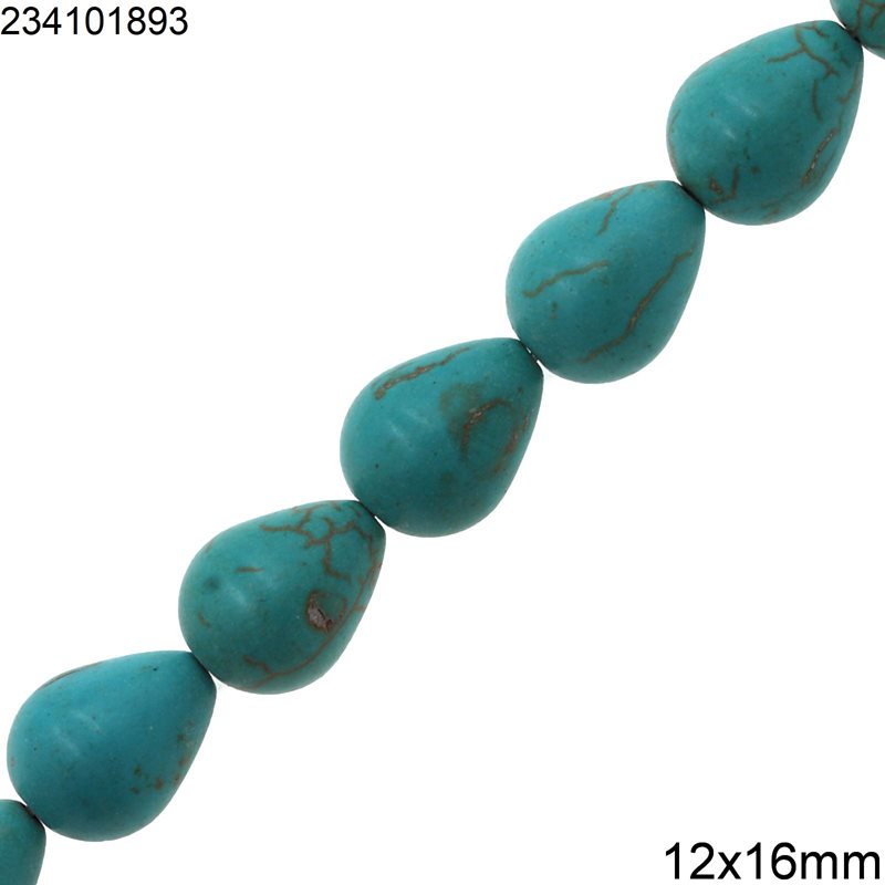 Pearshaped Turquoise Beads 12x16mm