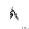 Silver 925 Finding Feather 5x19mm