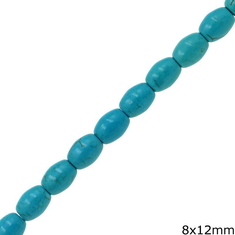 Turquoise Oval Crackle Beads 8x12mm