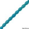 Turquoise Oval Crackle Beads 8x12mm