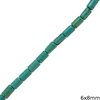 Turquoise Tube Beads 6x8mm