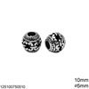 Silver 925 Oxyde Bead 10mm with 5mm hole, 2.60gr