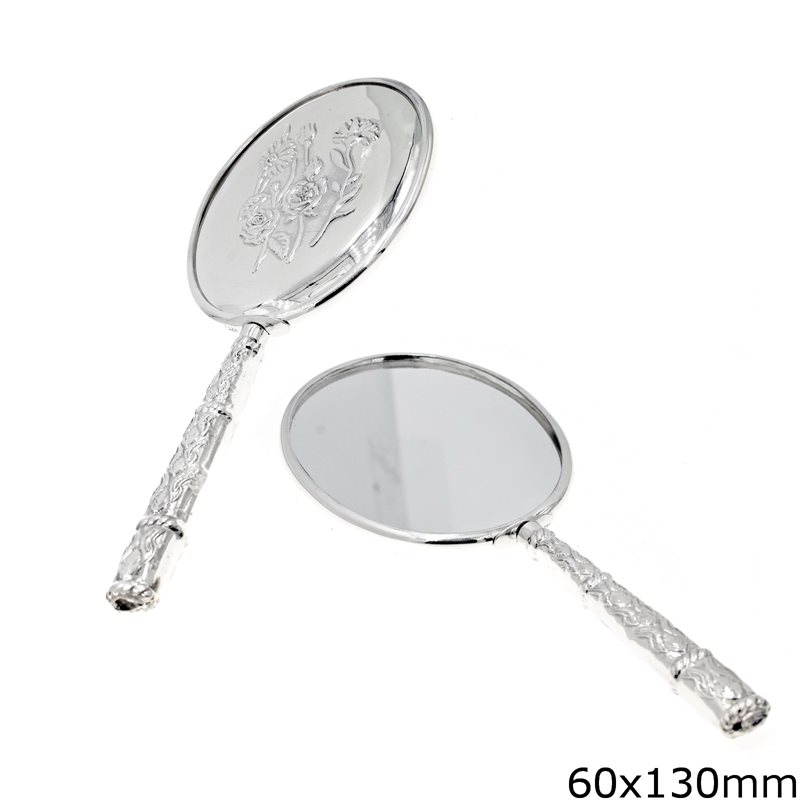 Silver 925 Decorative Mirror Oval 60x130mm