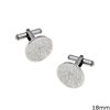 Stainless Steel  Disk Cufflinks with Blessings 18mm