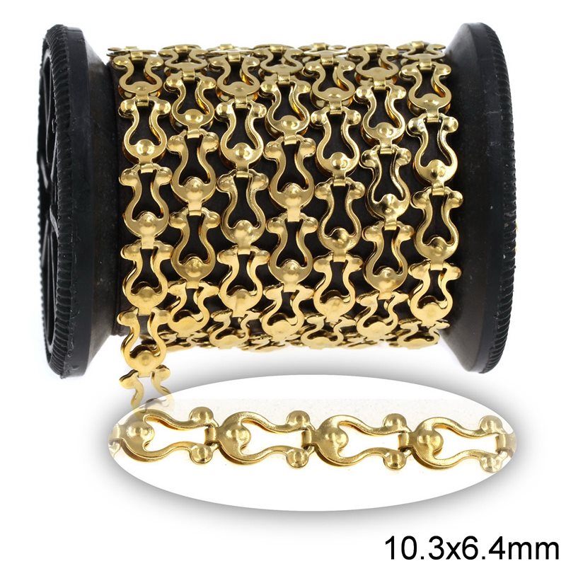 Stainless Steel Double Not Heavy "Horseshoe" Link Chain 10.3x6.4mm