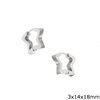Stainless Steel Hoop Earrings Star 3x14x18mm