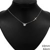 Silver 925 Necklace with Cross and Target 10mm with Zircon, 42cm