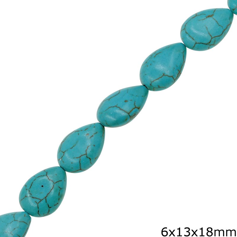 Turquoise Pearshaped Beads 6x13x18mm