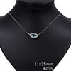 Silver 925 Necklace Evil Eye with Zircon 11x25mm, 42cm