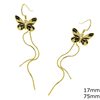 Silver 925 Hook Earrings Buttefly with Enamel 17mm and Snake Chain 75mm