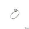 Silver 925 Openable Ring with Zircon 4mm