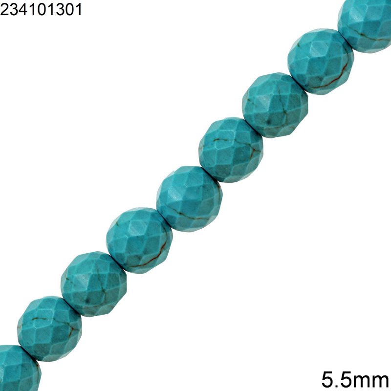 Χάνδρες Τυρκουάζ Ταγιέ Κρακελέ 5.5mm