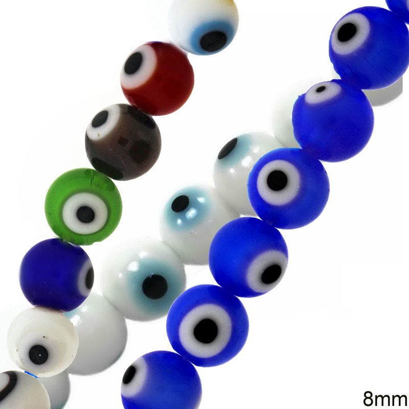 Glass Bead Evil Eye 8mm