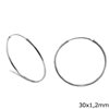 Silver 925 Sarniera Earring Hoops 1,2x8-65mm