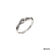Silver 925 Ring Outline Style Infinity Symbol with Zircon 4mm