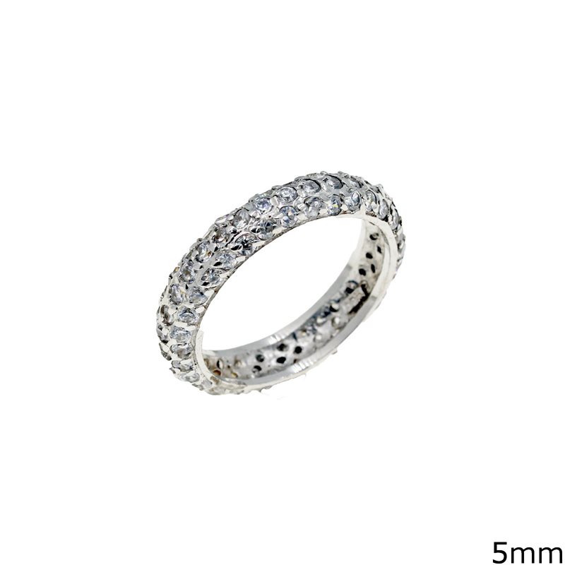 Silver 925 Ring with Zircon 5mm