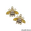 Casting Pendant Bee with Enamel 21x24.5mm, Gold Plated NF