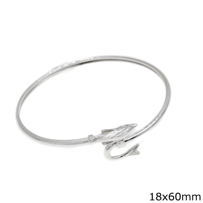Silver 925 Bracelet Dolphin 18x60mm