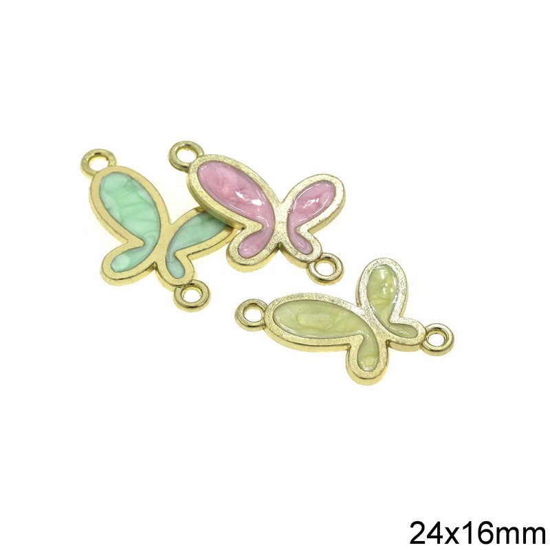 Casting Spacer Butterfly with Enamel 24x16mm