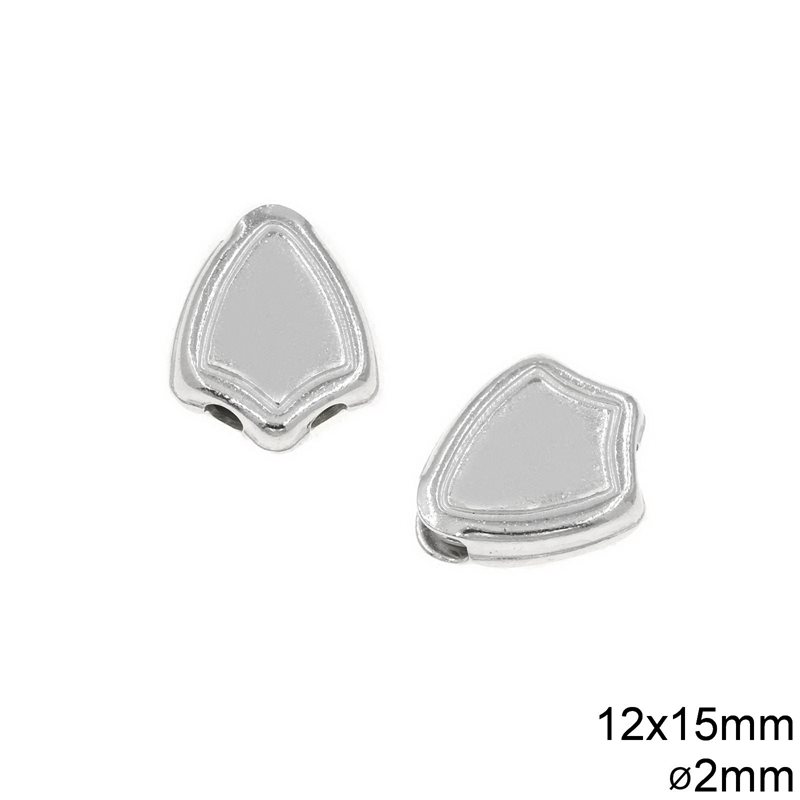 Silver 925 Triangle Shield 12x15mm with Hole 2mm