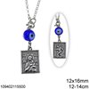 Silver 925 Car Amulet Double Sided 12x16mm  with Evil Eye 12-14cm