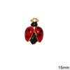 Casting Pendant Ladybug with Enamel 15mm
