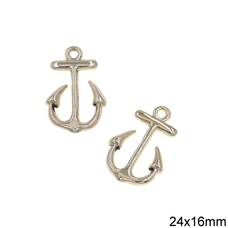 Casting Pendant Anchor 24x16mm, Gold plated NF