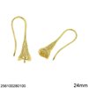 Brass Earring Hook 24mm for Bead 6-8mm