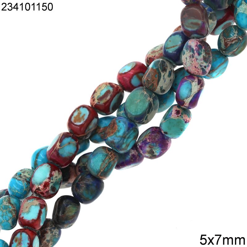 Jasper Nugget Beads 5x7mm