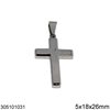 Stainless Steel Pendant Cross Jesus 5x18x26mm, Matte