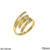 Δαχτυλίδι Ατσάλινο Γλώσσες Αντικριστές 15mm, Χρυσό