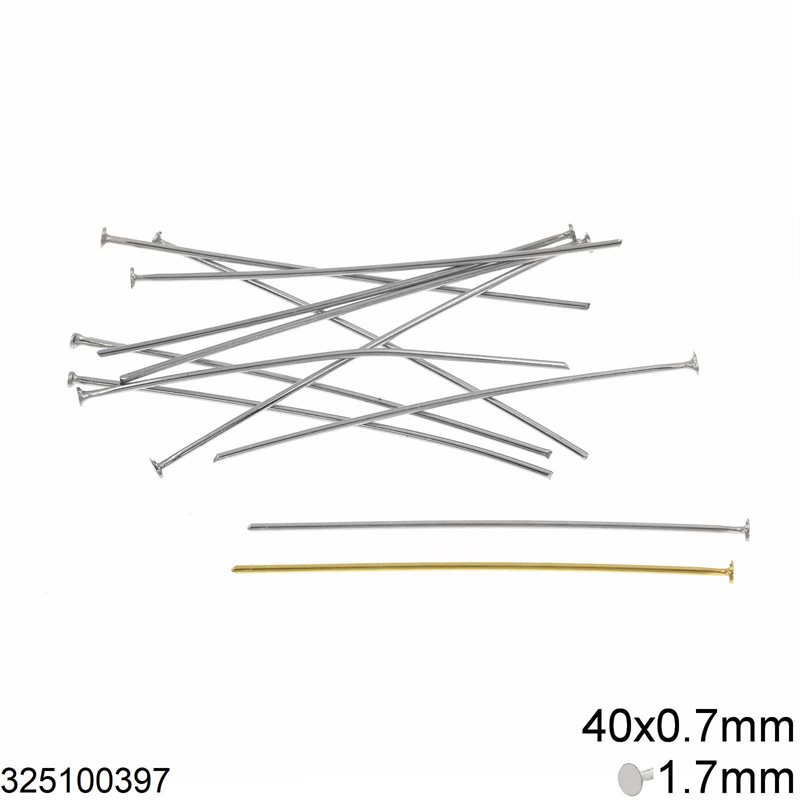 Stainless Steel Head Pin 40x0.7mm