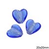 Χάνδρα Τύπου Murano Καρδιά 20x20mm