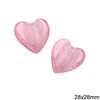 Murano Glass Bead Heart 28x28mm