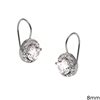 Silver 925  Earrings with zircon 12mm