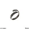 Silver 925 Feather Open Ended Ring 5mm