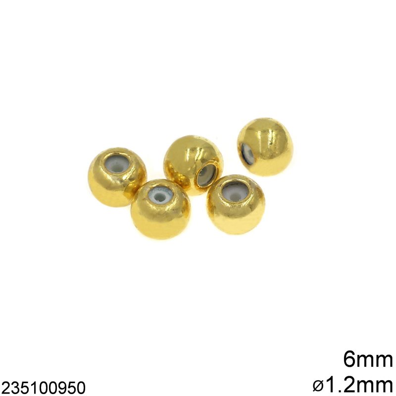 Brass Chain Stopper Bead with Silicone 6mm and Hole 1.2mm