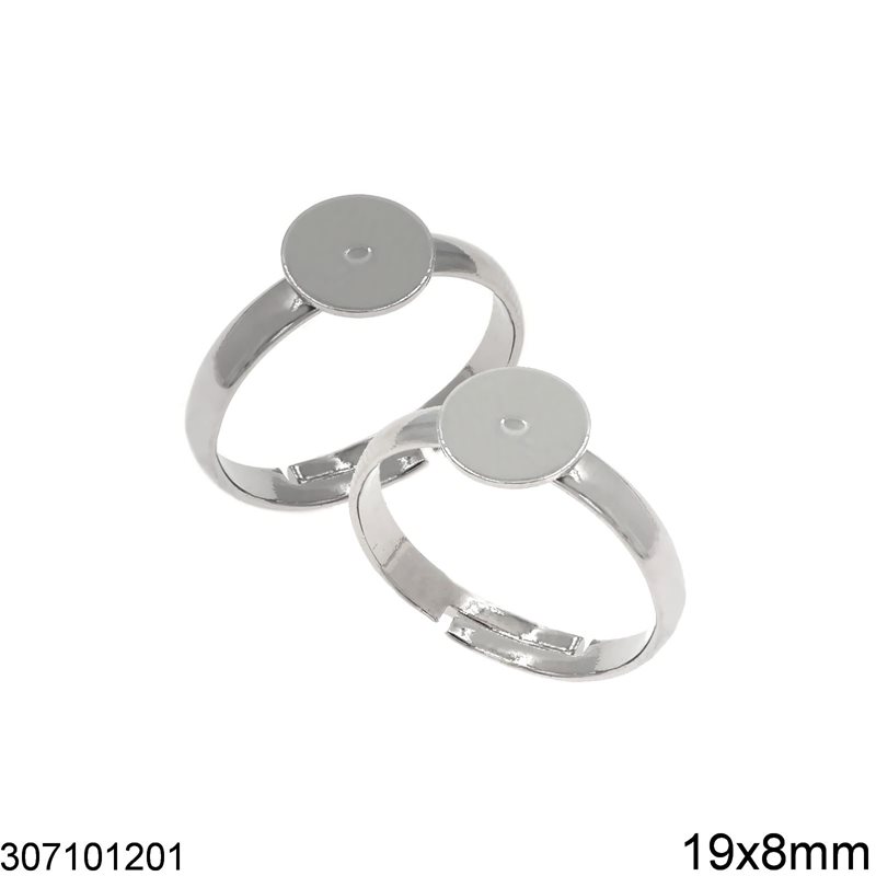 Brass Ring 19mm with Flat Base 8mm Open