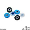 Synthetic Opal Flat Round Evil Eye Bead 12mm