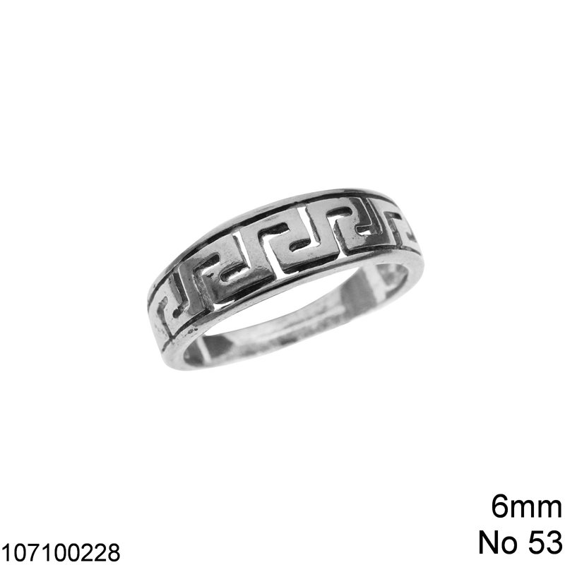 Silver 925 Meander Ring 6mm, No 53