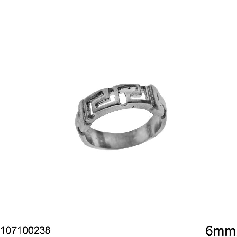 Δαχτυλίδι Ασημένιο 925 Μαίανδρος 6mm