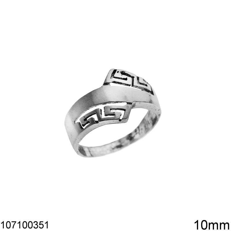 Silver 925  Ring with Meander 10mm