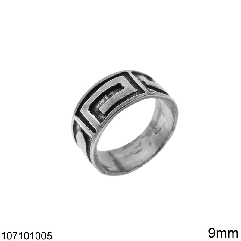 Silver 925 Meander Ring 9mm
