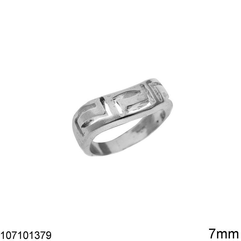Silver 925 Meander Ring 7mm