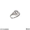 Silver 925 Ring Design with Zircon 6-12mm