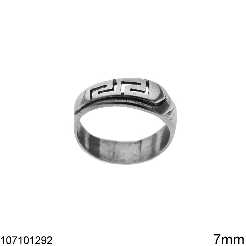 Silver 925 Ring with Meander 7mm
