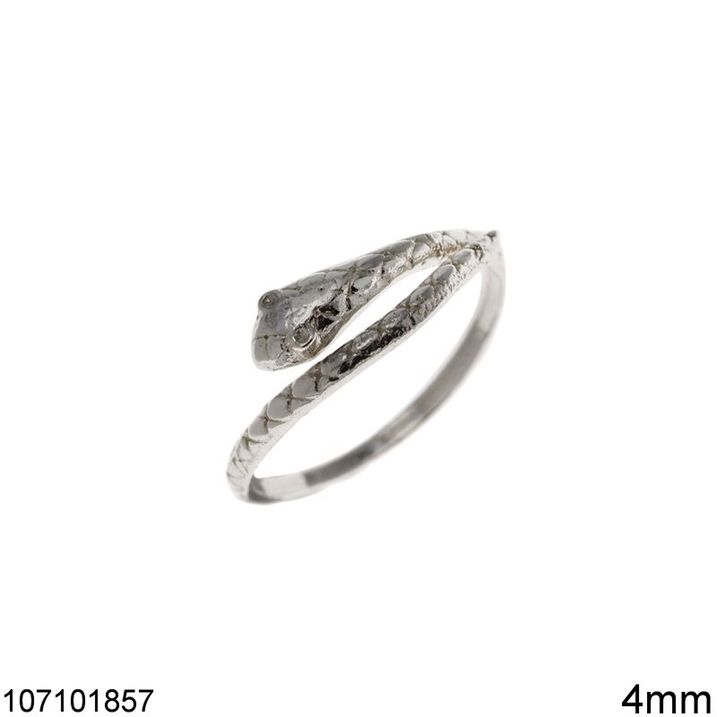 Δαχτυλίδι Ασημένιο 925 Κόμπρα 4mm