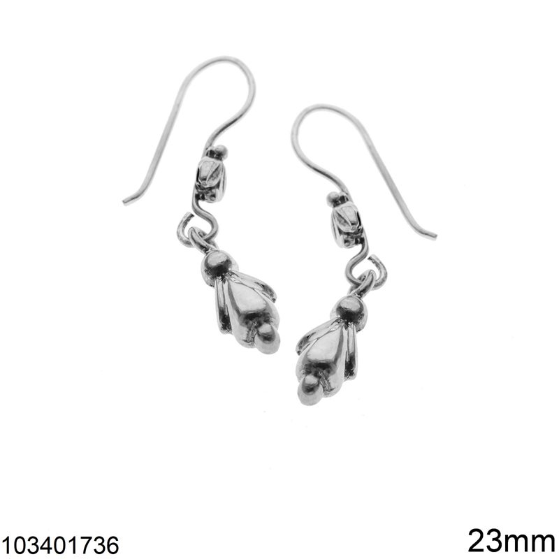 Silver 925 Earrings with Tulip 23mm