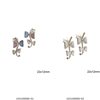 Silver 925 Earrings Flower with Semi Precious Stones 22x12mm
